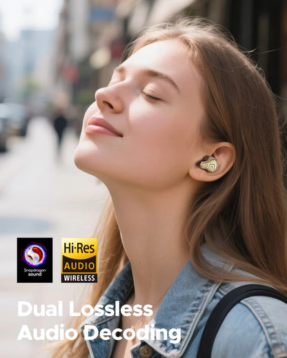 SoundPEATS H3 Wireless Bluetooth Earbuds Hybrid 3 Driver HiFi 55dB Adaptive ANC Headphones with LDAC aptX Lossless Hi-Res Audio